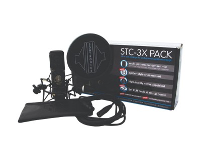 STC3X PACK BLACK 3-Pattern Condenser Mic Inc Accessories 