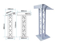 Trilite by OPTI 200 Series Premier Truss Lectern in Natural Aluminium Finish - Image 2