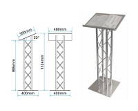 Trilite by OPTI 100 Series Quad Truss Lectern in Natural Aluminium Finish - Image 2