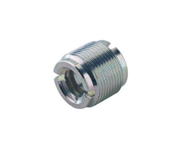 K&M 215 Thread Adapter 1/2 and 3/8 Female to 5/8 Male Zinc - Main Image