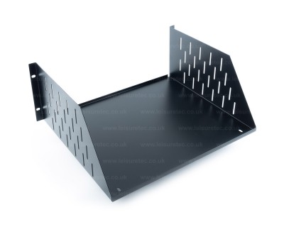 Rack Shelf Folded Steel Black 19" 4U 370mm