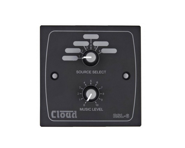 Cloud RSL-6B Remote 6-Source / Volume Level Select Wall Plate Black - Main Image