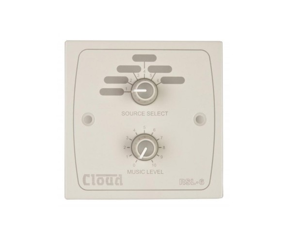 Cloud RSL-6W Remote 6-Source / Volume Level Select Wall Plate White - Main Image