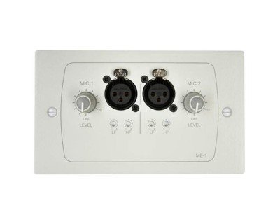 ME-1W Dual Microphone Input Plate with Volume+EQ for DCM1/e White