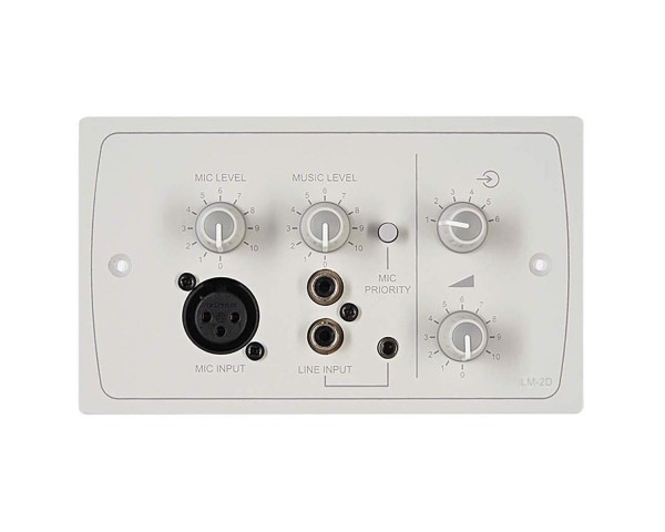 Cloud LM-2W Line/Mic/Remote Active Input Plate (use RJ45 + FPA-1) White - Main Image