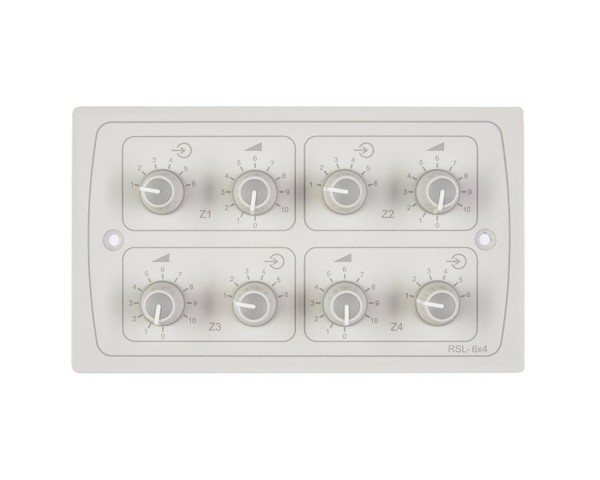 Cloud RSL-6x4W 4-Zone 6-Source / Volume Level Select Wall Plate White - Main Image