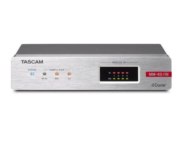 TASCAM MM-4D-IN-E 4Ch Analogue-Dante Convertor with  DSP 1U - Main Image