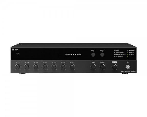 TOA A-3606D 60W Digital Mixer Amplifier 2-Zone / 7-Inputs - Main Image