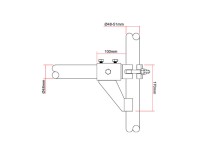 Doughty T57326 Scaff Boom Arm with 48mm Receiver Hole BLACK - Image 4