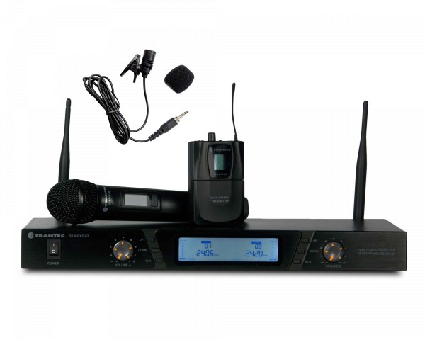 Trantec S2.4HBX DUAL Wireless Mic System (S2.4RX2/S2.4HDX/S2.4BTX) 2.4GHz - Main Image