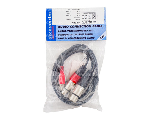 Apart CXFRY (G) 1.5m XLR Female 3P to 2 RCA Male/Female Cable *4 ONLY* - Main Image