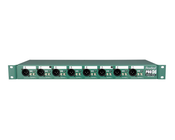 Radial ProD8 8-Way Rack Mount DI Box with Reversible Rack Ears 1U  - Main Image