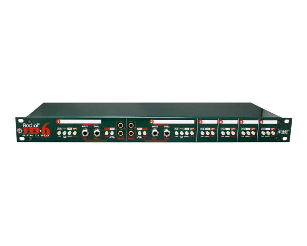 Radial JD6 6-Channel Rackmount DI Box 1U (Equivalent to 6xJDI)  - Main Image
