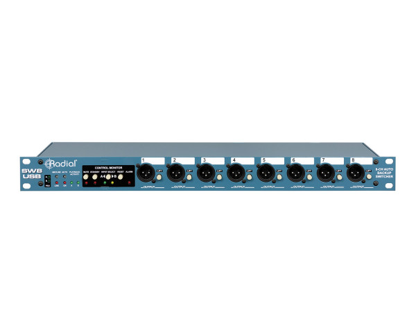 Radial SW8-USB 8Ch Redundant Backup Auto Switcher and USB Interface 1U  - Main Image