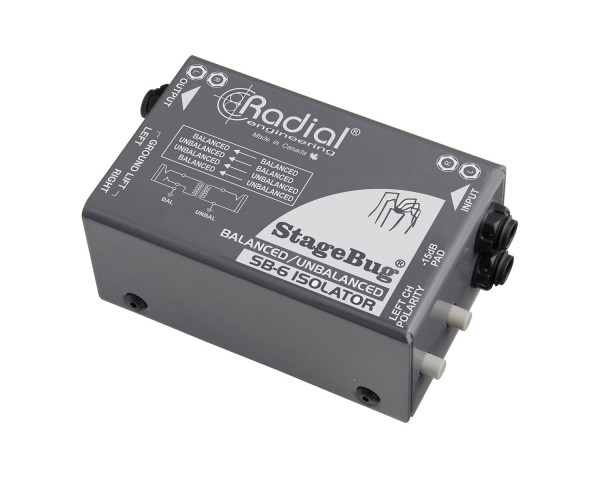 Radial StageBug SB-6 2-ch Passive Stereo Isolator Bal/Unbalanced Signals - Main Image