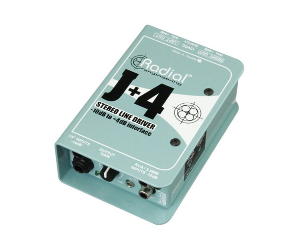 Radial J+4 Stereo Line Driver Balanced -10dB to +4dB Interface - Main Image