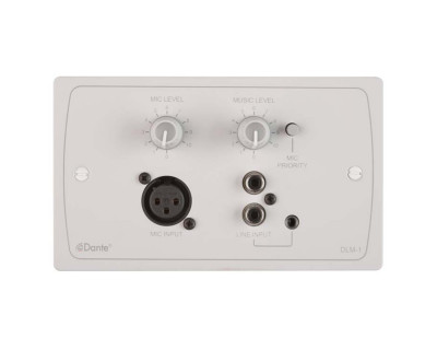 DLM-1W DANTE Remote Line/Mic Active Input Wall Plate White