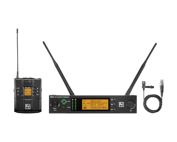 Electro-Voice RE3-BPCL-8M CH70+Duplex Gap Cardioid Mic Lavalier Bodypack System - Main Image