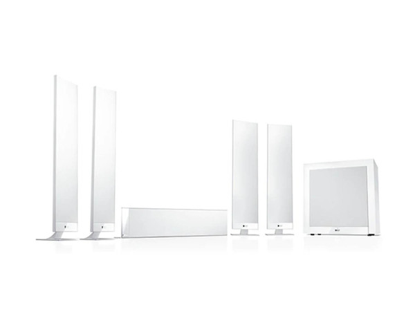 KEF T305 System (4 x T301 Satellites, T301c Centre + T2 Sub) White - Main Image