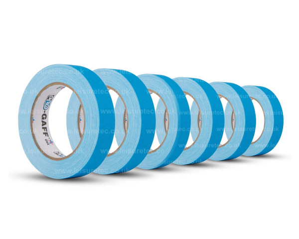 Le Mark Pro Gaff FLUORESCENT Gaffer Tape 24mm x 25yds BLUE *6 PACK* - Main Image