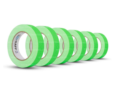 Pro Gaff FLUORESCENT Gaffer Tape 24mm x 25yds GREEN *6 PACK*