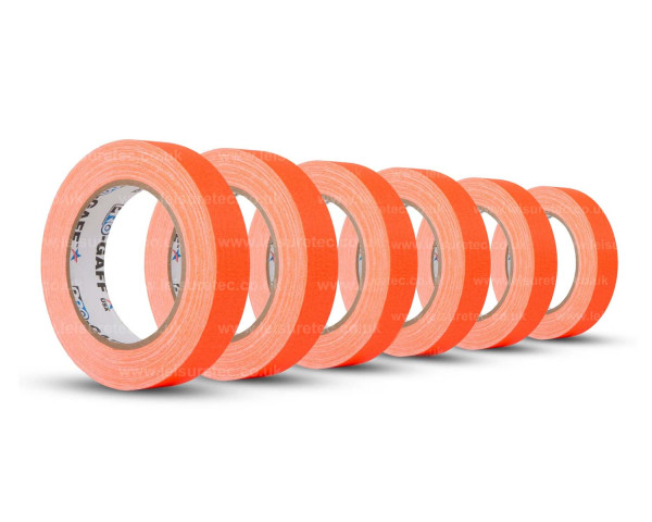 Le Mark Pro Gaff FLUORESCENT Gaffer Tape 24mm x 25yds ORANGE *6 PACK* - Main Image