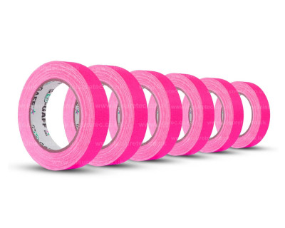 Pro Gaff FLUORESCENT Gaffer Tape 24mm x 25yds PINK *6 PACK*