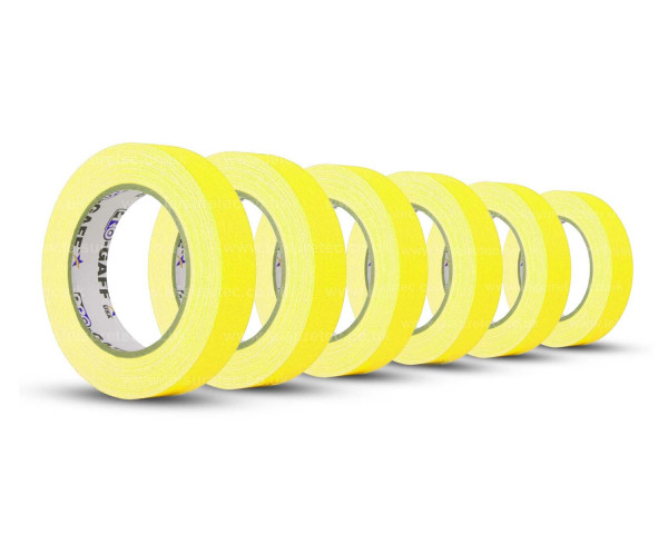 Le Mark Pro Gaff FLUORESCENT Gaffer Tape 24mm x 25yds YELLOW *6 PACK* - Main Image