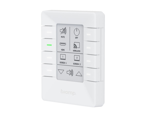 Biamp Impera Uniform 8-Button E Ink Control Pad with Ethernet White - Main Image