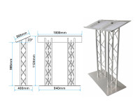 Trilite by OPTI 100 Series Double Truss Lectern in Natural Aluminium Finish - Image 2