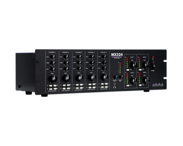 ART Pro Audio MX524 5-Channel 4-Zone Mixer Mic/Line XLR IN / 4x Euro OUT 19 3U - Main Image
