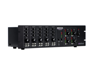 MX524 5-Channel 4-Zone Mixer Mic/Line XLR IN / 4x Euro OUT 19" 3U