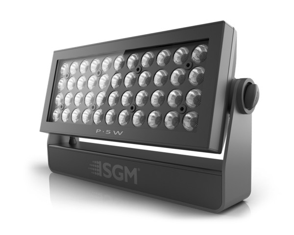 SGM P-5 W White LED Panel 44x10W 43° Beam Angle IP65 Black - Main Image