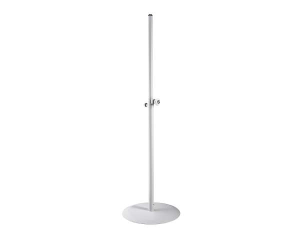 K&M 26735 WHITE Round Heavy Base Telescopic Speaker Stand - Main Image