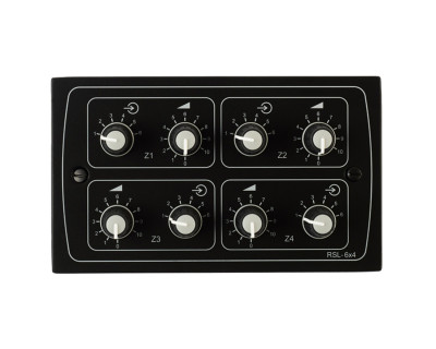 RSL-6x4B 4-Zone 6-Source / Volume Level Select Wall Plate Black