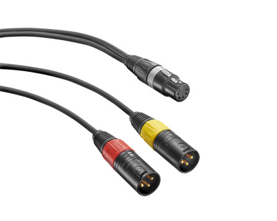 AC 20 MCM Y-Cable with 1x XLR 5-Pin F / 2x XLR 3-Pin M 1m