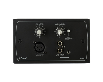 DLM-1B DANTE Remote Line/Mic Active Input Wall Plate Black