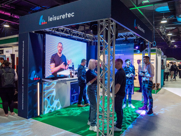 Leisuretec booth at PLASA Focus Leeds 2022