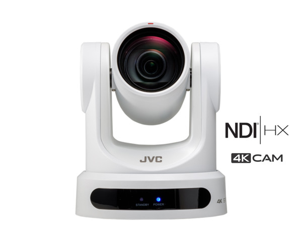 JVC KY-PZ400NWE 4K PTZ Camera 12x Zoom+NDI and Dual Streaming White - Main Image
