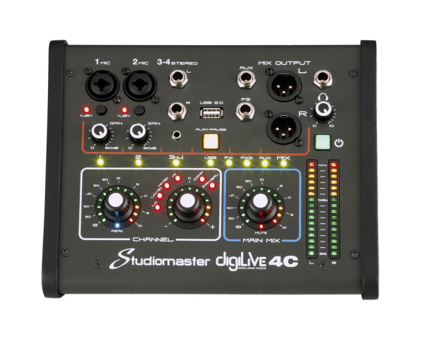 Studiomaster digiLive 4C Compact WiFi Digital Mixer 4 input / 2 Mic / 1 Stereo - Main Image