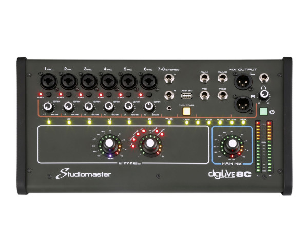 Studiomaster digiLive 8C Compact Wifi Digital Mixer 8 input / 2 Mic / 1 Stereo - Main Image