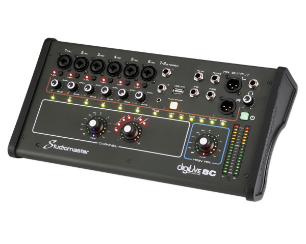 Studiomaster digiLive 8C Compact Wifi Digital Mixer 8 input / 2 Mic / 1 Stereo - Main Image