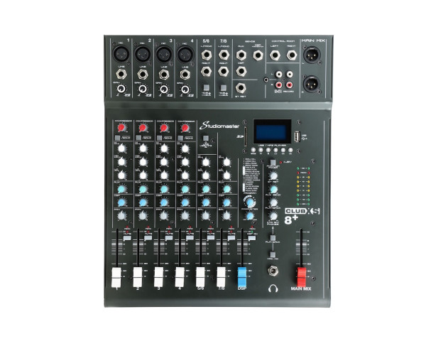 Studiomaster Club XS 8+ 6CH Analogue DSP Mixer 6 Inputs / 2 Mic / 2 Stereo - Main Image