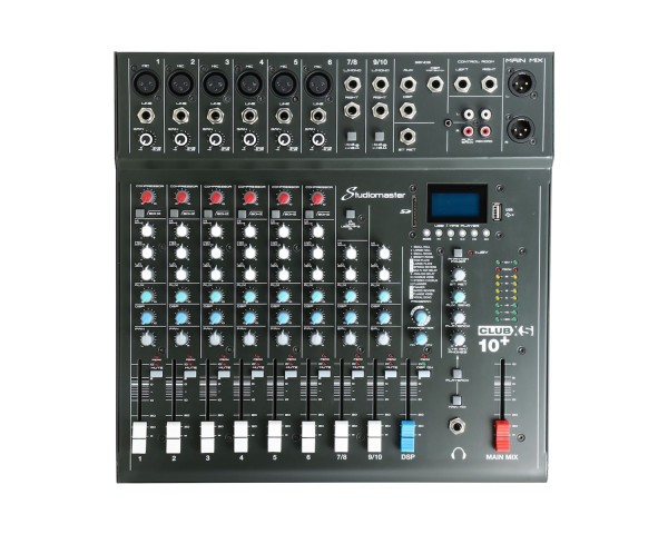 Studiomaster Club XS 10+ 8CH Analogue DSP Mixer 8 Inputs / 4 Mic / 2 Stereo - Main Image