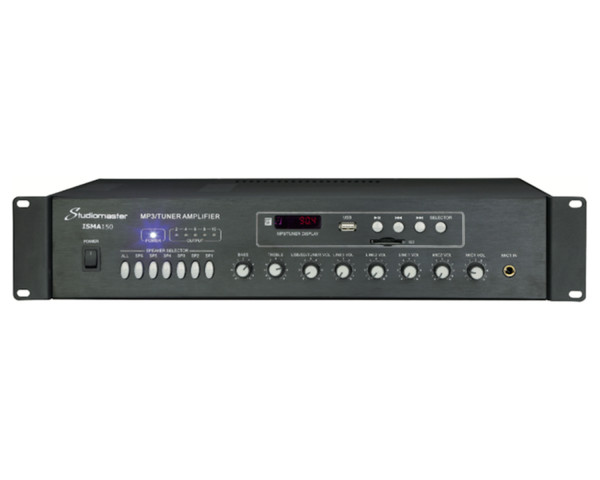 Studiomaster ISMA150 150W Mixer Amplifier + FM Tuner 4in/6out 100V - Main Image