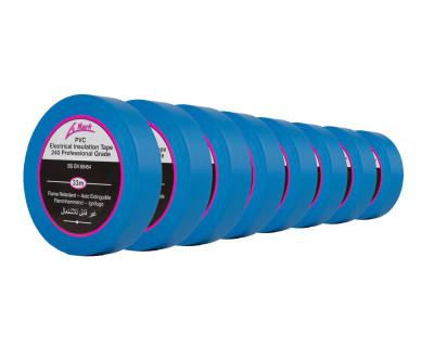 PVC Electrical Insulation Tape 19mm x 33m BLUE *8 PACK*