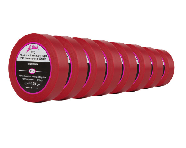 Le Mark PVC Electrical Insulation Tape 19mm x 33m RED *8 PACK* - Main Image