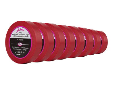 PVC Electrical Insulation Tape 19mm x 33m RED *8 PACK*