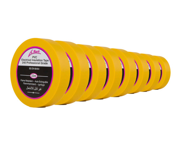 Le Mark PVC Electrical Insulation Tape 19mm x 33m YELLOW *8 PACK* - Main Image
