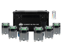 ADJ Element H6 Pak LED Uplighter 6 in Charging Flightcase IP54 Chrome - Image 1